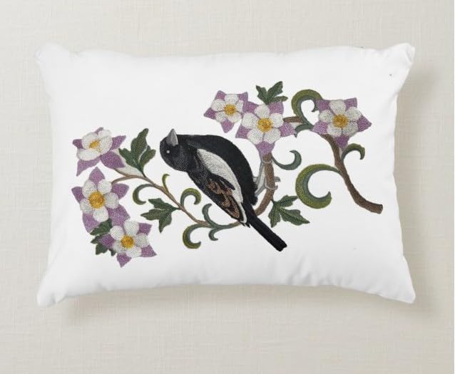 Custom Colorado Lark Bunting and Columbine Medley Bird Embroidery Iron On/Sew Patch - Beyond Vision (6.85" x 11.78")