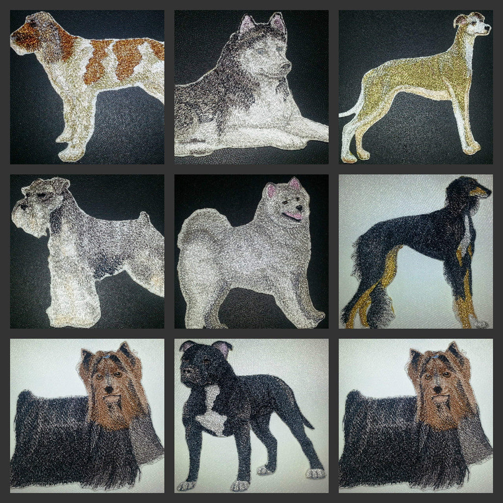 Impresionantes retratos personalizados de perros [Husky siberiano] Parche bordado para planchar o coser [12,7 x 7,6 cm] [Hecho en EE. UU.]