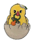 Nature Weaved in Threads, Baby Animal Kingdom [Baby Chick with Sucker ] [] / (2.9" x 4") [] embroidered iron-on patch