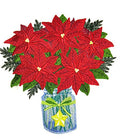 Festival Poinsettias in Mason Jar / (7.76" x 7.82") [] embroidered iron-on patch