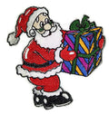 BeyondVision Merry Christmas [Santa with Gift Box] / (5" x 5.5") [] embroidered iron-on patch