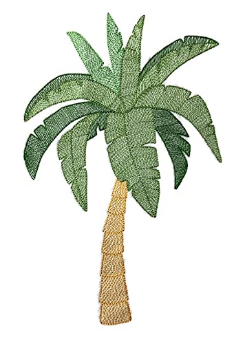 [Personalizado y único] Parche bordado termoadhesivo de palmera Paradise [5,86" (ancho) x 8,8" (alto)] [Hecho en EE. UU.]