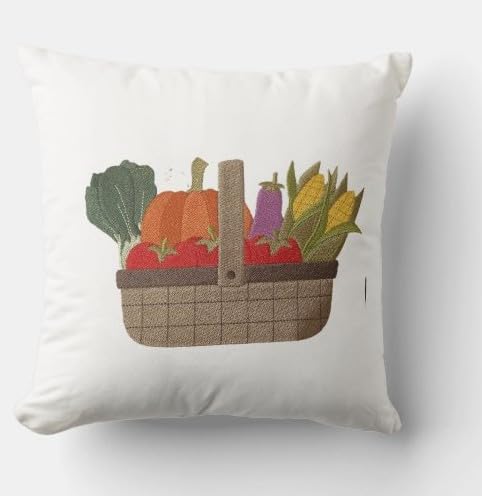 Custom and Unique Autumn [ Autumn Bounty Basket ] Embroidered Iron on/Sew Patch (6.8" x 4.3")