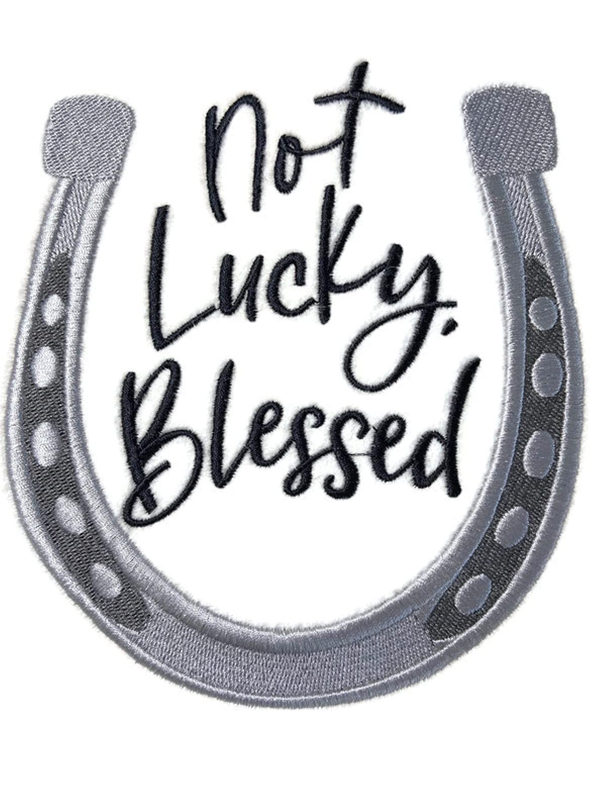 Nature Weaved in Threads, Not Lucky, Blessed Horseshoe [Custom and Unique] Embroidered Iron on/Sew Patch (5.8" x 6.5") [Made in USA]
