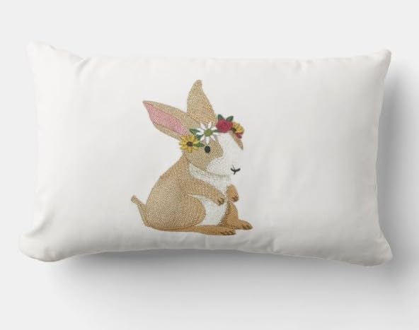 Nature Weaved in Threads, Amazing Sweet Woodland Bunny [Custom and Unique] Embroidered Iron on/Sew Patch (4.85" x 43.13") [Made in USA]