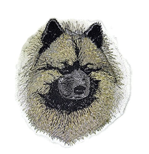 Amazing Dog Faces [Keeshond] Embroidery Iron On/Sew Patch (4" x 3.5")[Made in USA]