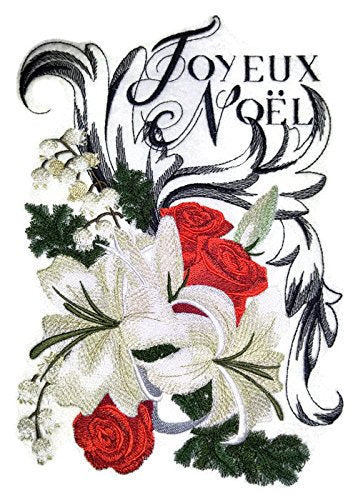 Merry Christmas Boutique [Joyeux Noel] Embroidered Iron on/Sew Patch (6.89" x 9.83") [Made in USA]