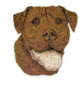 American Pit Bull Terrier Dog Face (4" x 3.68") embroidered iron-on patch