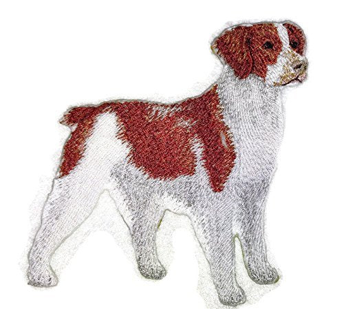 Amazing Custom Dog Portraits [Brittany Spaniel] Embroidery IronOn/Sew Patch (4.5" x 4.5")[Made in USA]