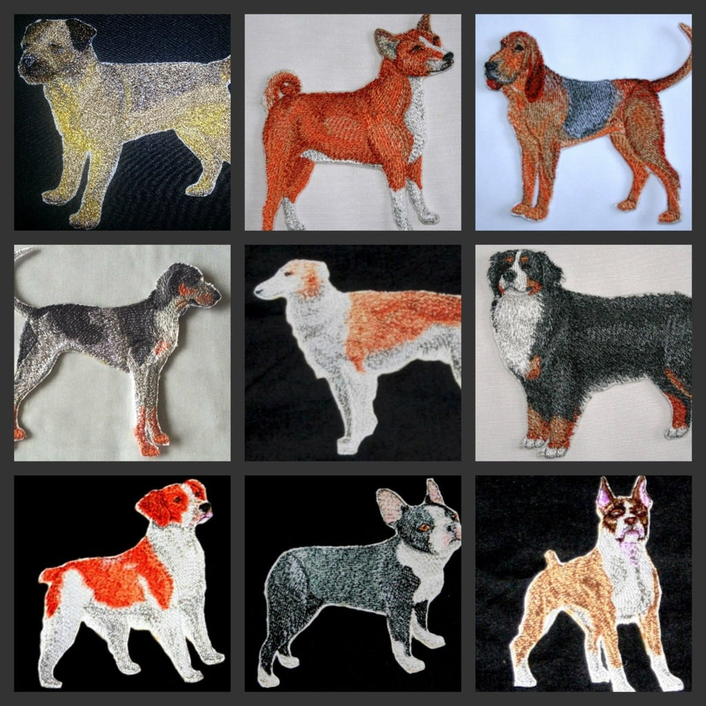 Amazing Custom Dog Portraits [Blood Hound ] Embroidery Iron On/Sew Patch (4.5" x 4.5")[Made in USA]
