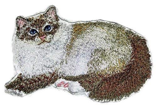 Impresionantes retratos de gatos personalizados [Gato de Birmania] Parche bordado para planchar o coser [11,4 cm x 7,6 cm] Hecho en EE. UU.