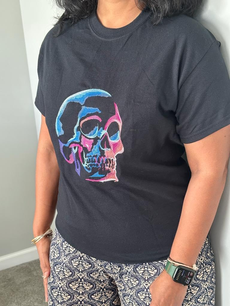 BeyondVision Custom Embroidered Women's T-Shirt (Black, Large)