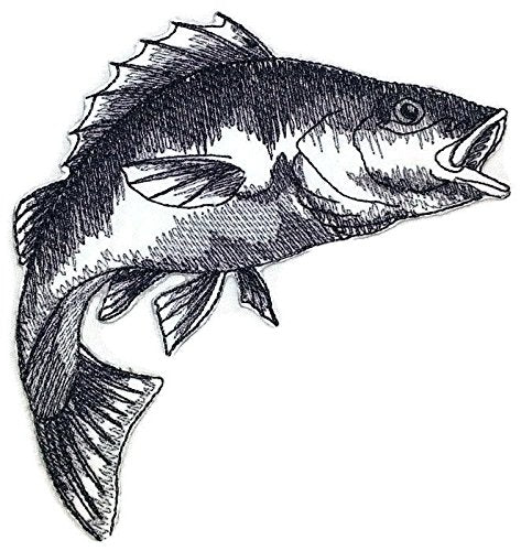 Nature's Bounty Beautiful Custom Fish Sketch [Yellow Perch Fish ] Embroidered Iron On/Sew patch (5" x 5.4") Made in USA