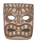 Tiki Mask / (5.6" x 6.75") [] embroidered iron-on patch