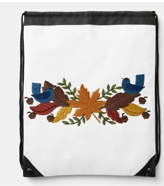 Custom and Unique Autumn [ Autumn Leaf Border ] Embroidered Iron on/Sew Patch (3.4" x 7.8")