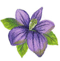 Watercolor Violet Bloom (5.54" x 4.86") embroidered iron-on patch