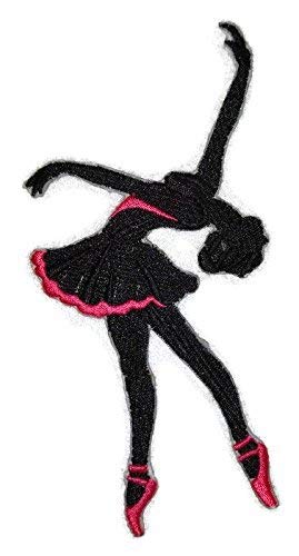 Parche bordado personalizado y único "Let's Dance" de BeyondVision [Silueta de ballet en postura correcta] para planchar o coser [5.5" x 4.1"] [Hecho en EE. UU.]