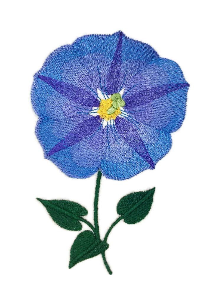 Custom and Unique (Bloom Morning Glory) A Inspirational Blooms Flower Embroidered Iron on/Sew Patch (3.8" x 5.8") [Made in USA]