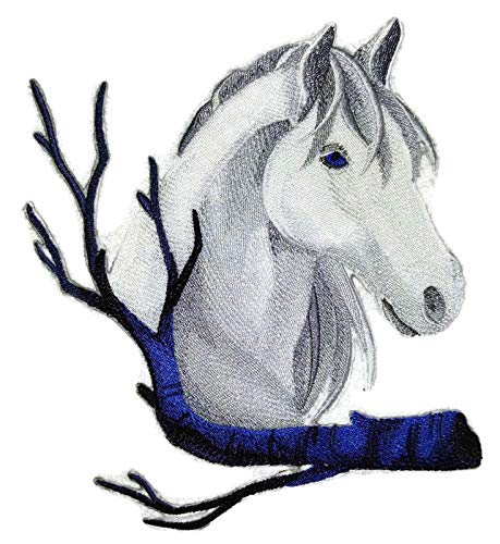 Custom and Unique Horse Face [Wintry Horse ] Embroidered Iron On/Sew Patch (6.42" x 7.8") Made in USA