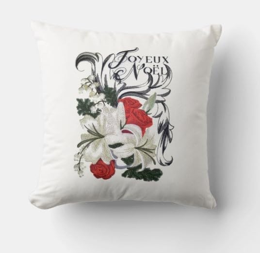 Merry Christmas Boutique [Joyeux Noel] Embroidered Iron on/Sew Patch (6.89" x 9.83") [Made in USA]