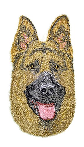 Amazing Dog Faces [German Shepherd] Embroidery Iron On/Sew Patch (4" x 2.2")[Made in USA]