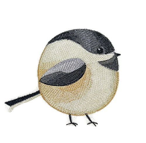 Nature Weaved in Threads, Amazing Baby Birds Kingdom [ Roly-Poly Chickadee ][Custom and Unique] Embroidered Iron on/Sew Patch (4.76" x 4.85") [Made in USA]