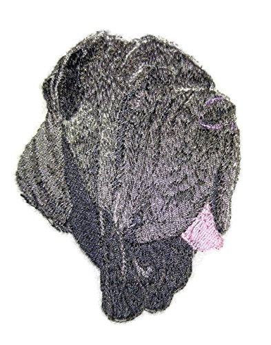 Parche bordado termoadhesivo con caras de perro [Mastín Napolitano Gris] [7,6 x 10 cm] [Hecho en EE. UU.]