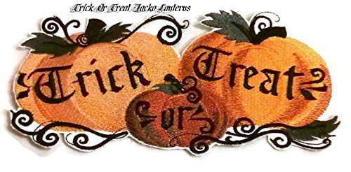 BeyondVision Custom and Unique Happy Halloween [ Trick Or Treat Jacko Lanterns ] Embroidered Iron on/Sew Patch (6.85" x 3.58") [Made in USA]