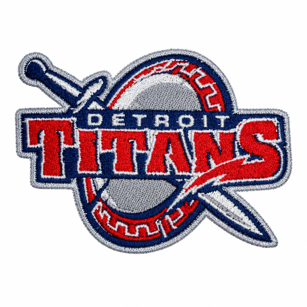 Detroit Mercy Titans Embroidered Patch | Iron-On or Sew-On | College Football Applique for Jacket sleeve, Canvas tote & DIY Fashion