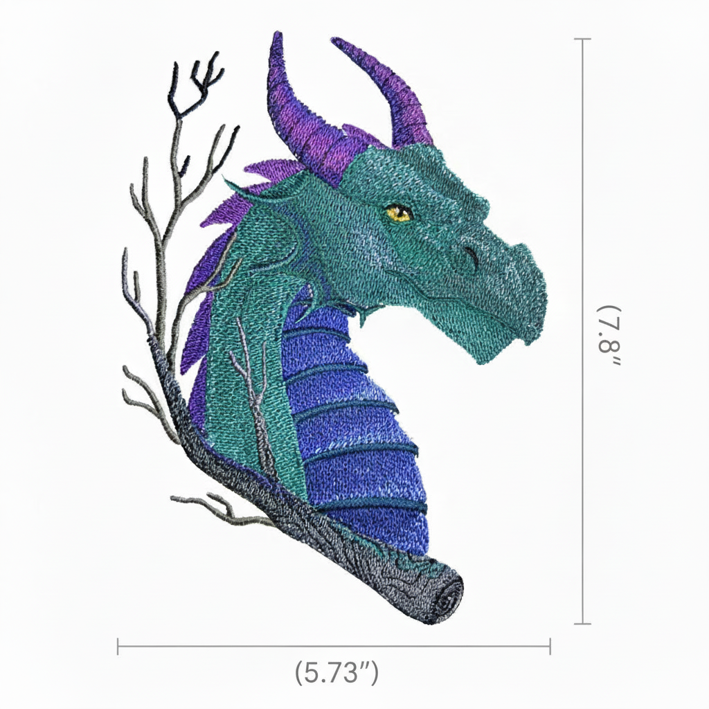 Dragon Power patch with size measurements