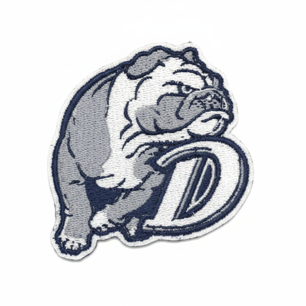 Drake Bulldogs Embroidered Patch — Studio White