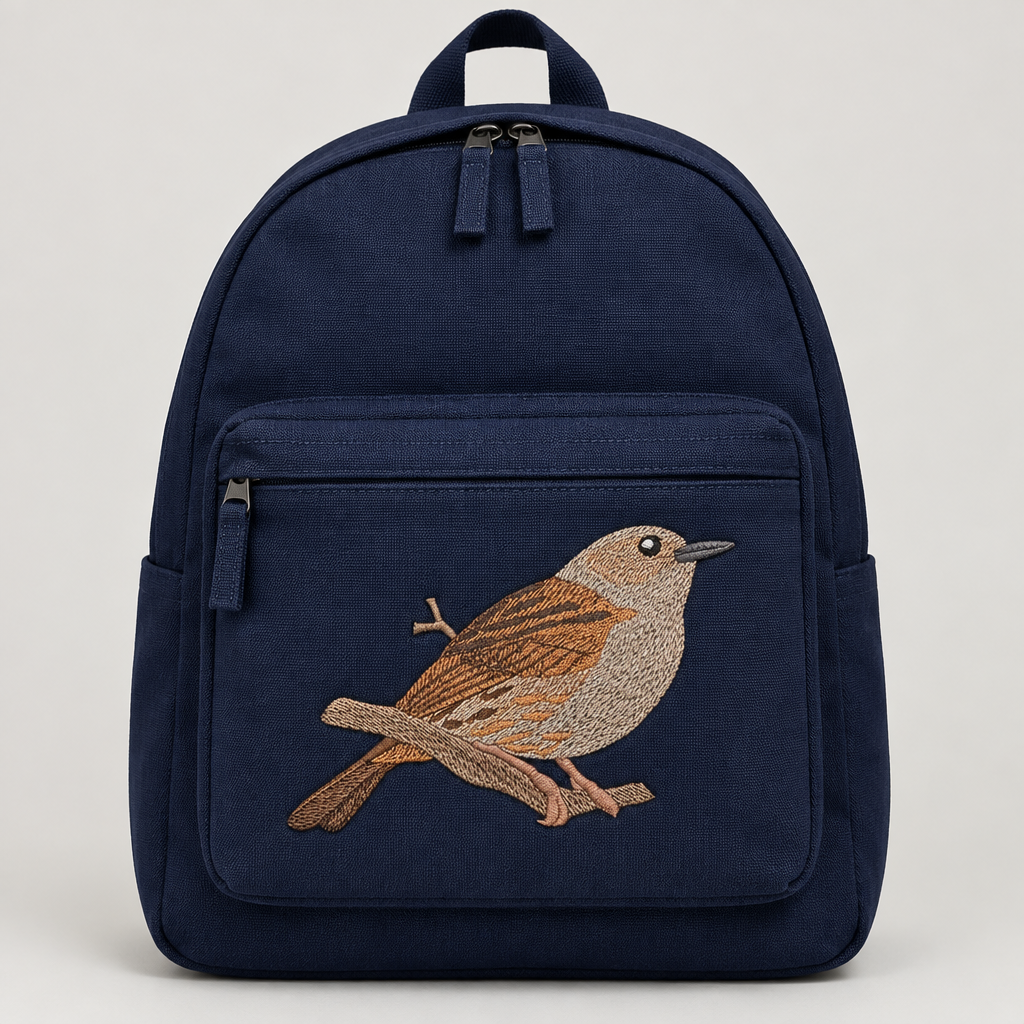 Dunnock patch on a backpack mockup