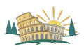 Rome City Square (7.53" x 6.2") embroidered iron-on patch