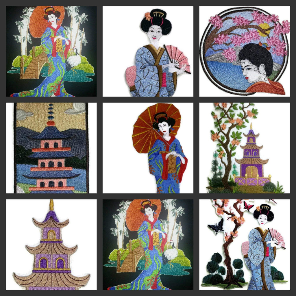 Amazing Custom Geisha Portraits [Geisha Portrait] [Rich Japanese Culture and Tradition] Embroidered Iron On/Sew Patch (6.31" x 6.25") [Made in USA]