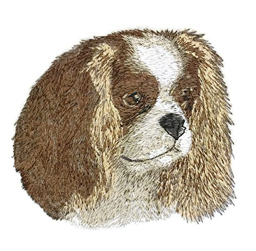 Amazing Custom Dog face Portraits [Cavalier King Charles ] Custom and Unique] Embroidered Iron on/Sew Patch (3.5" x 4") [Made in USA]