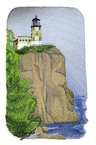 "Capitán Veo la Luz" Parche bordado termoadhesivo/cosido personalizado y único de Faro [Faro de Split Rock] [24 x 15 cm] [Hecho en EE. UU.]