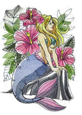 Mermaid Splendor (6.9" x 9.53") embroidered iron-on patch