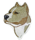 Staffordshire Terrier Dog Face (4" x 3") embroidered iron-on patch