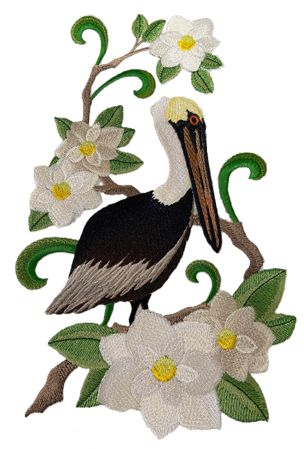 Pájaro personalizado: pelícano pardo oriental de Luisiana y magnolia - Beyond Vision [18 x 27 cm]