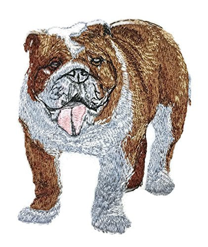 Impresionantes retratos de perros personalizados [Bulldog -2] Parche bordado termoadhesivo/cosido personalizado y único [11,4 cm x 8,9 cm] [Hecho en EE. UU.]