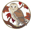 Beyond Vision Birds [Barn Owl in Autumn ] / (6.92" x 6.91") embroidered iron-on patch