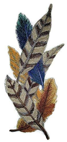 Colección de plumas de fantasía única y personalizada [Spray de plumas de fantasía] Parche bordado para planchar o coser [9.39" x 4.26"] [Hecho en EE. UU.]