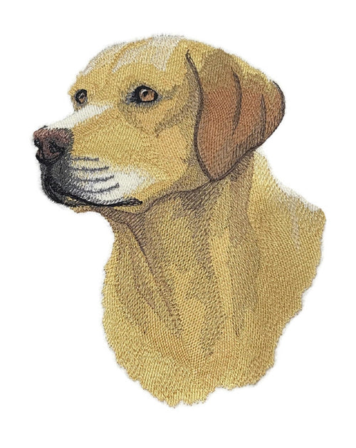 Impresionante cara de perro personalizada [Retrato de Labrador Retriever] Parche bordado termoadhesivo/cosido personalizado y único [5,85" x 7,2"]