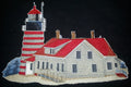 West Quoddy Head Lighthouse (8.3" x 5.85") embroidered iron-on patch