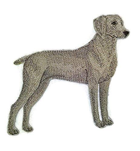 Amazing Custom Dog Portraits [Weimaraner] Embroidered Iron On/Sew Patch [5." x 4.8] Made in USA]