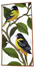 Baltimore Oriole Panel (9.42" x 4.73") embroidered iron-on patch