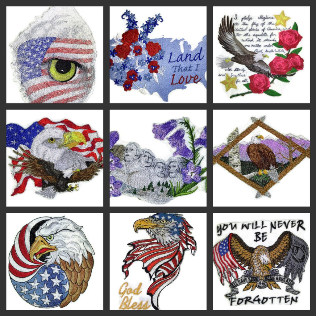 God Bless America Custom and Unique Patriotic Patches [American Eagle ] Embroidered Iron on/Sew Patch (6.2" x 6.47") [Made in USA]