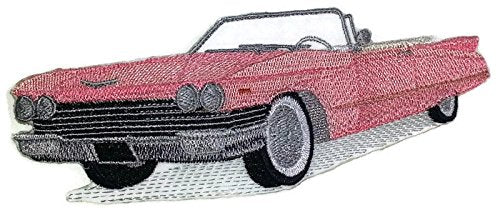 Classic Cars Collection [1960 Cadillac Convertible ] [American Automobile History in Embroidery] Embroidered Iron On/Sew Patch (6.5" x 2.56") Made in USA]