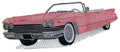 1960 Cadillac Convertible (6.5" x 2.56") embroidered iron-on patch