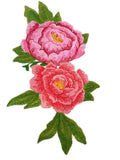 Peony (5.87" x 7.07") embroidered iron-on patch